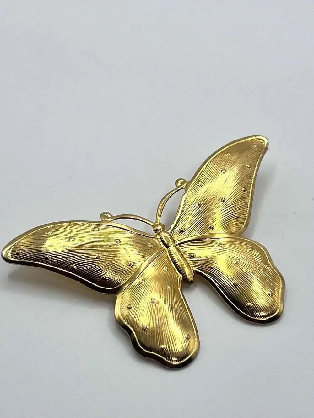Vintage Gold Tone Butterfly Brooch Pin